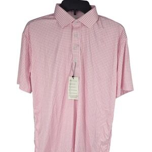 NWT Collars and Co Dress Collar Polo Medium Pink White